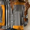La camicia a righe da donna a maniche lunghe con bottoni è adatta per l'uso quotidiano casual in stile accademico e può essere indossata tutto l'anno.