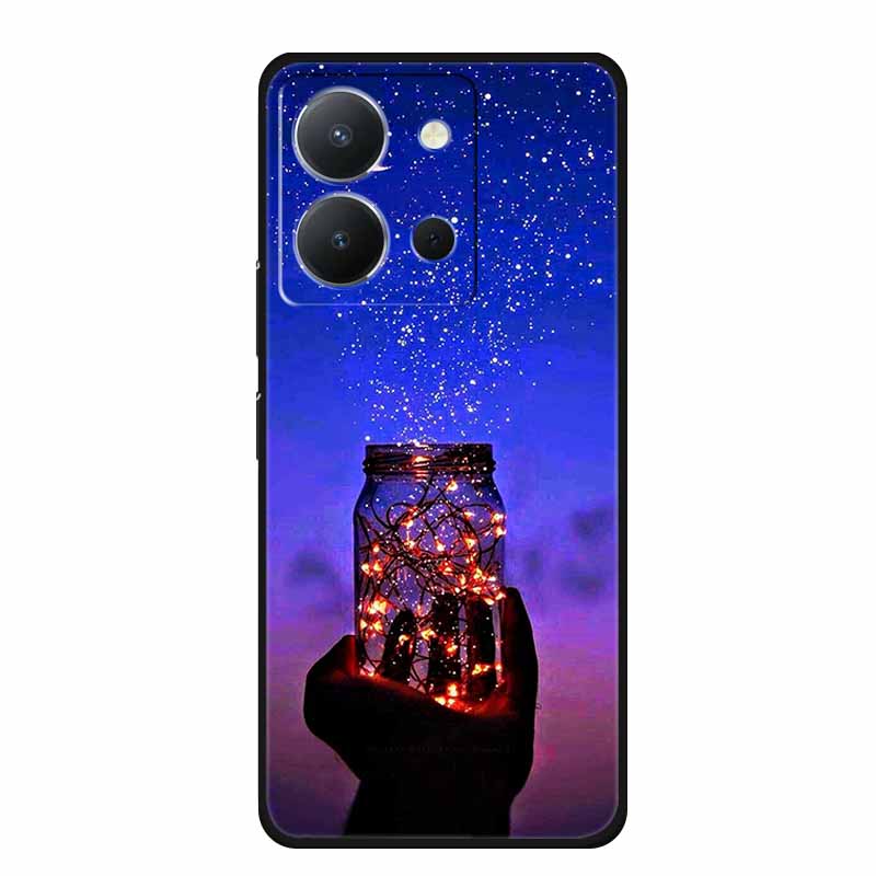 For Vivo Y36 4G Case Luxury TPU Soft Silicone Phone Cases Back Cover For VivoY36 4G Russian Version Shockproof Flowers New Funda