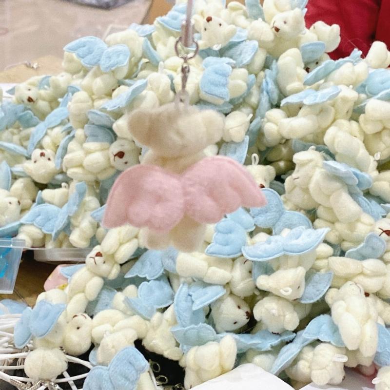 Cute Angel Bear Keychain Hanging Ornament Backpack Handbag Charm for Girls Wome