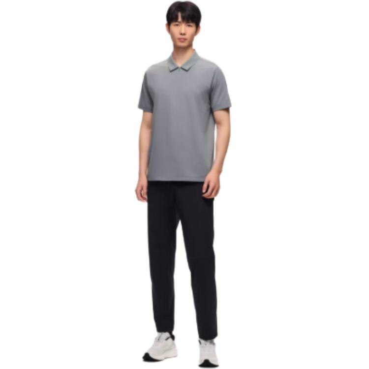 Anta Champion All-Weather Series Solid Color Mid-Rise Comfortable Versatile Breathable Straight Leg Casual Pants Men bottoms Sienna-Blue 152520502-2