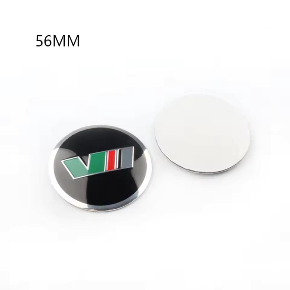 4pcs 56mm 60mm Car Wheel Center Caps VRS Sticker V Badge For A5 A7 VRS MK1 MK2 MK3 Car Stickers Accessories