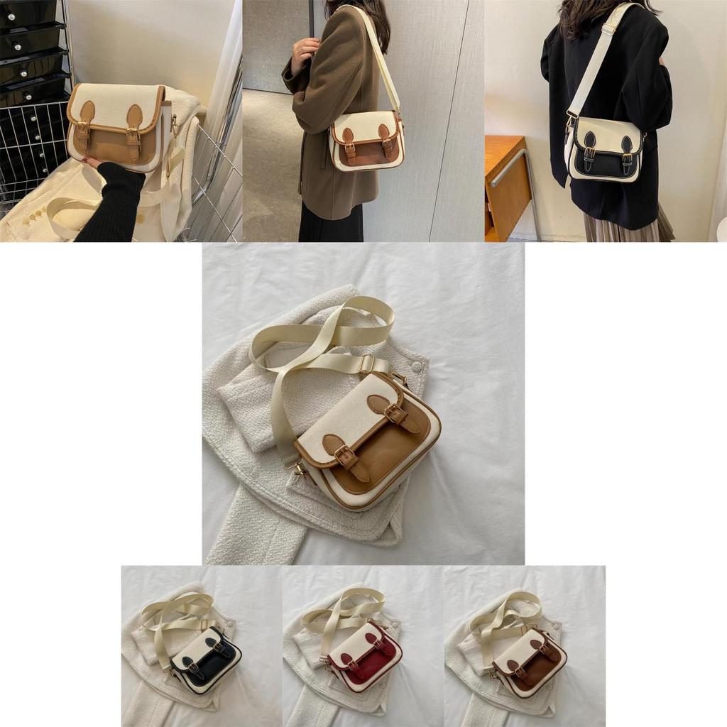 Stylish Pu Leather Crossbody Bag Trendy Street Style Medium Square Bag 2023