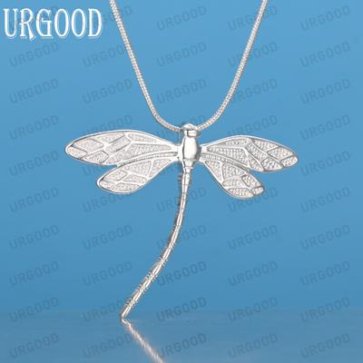 925 Sterling Silver Dragonfly Pendant Necklace Fashionable Wedding Jewelry