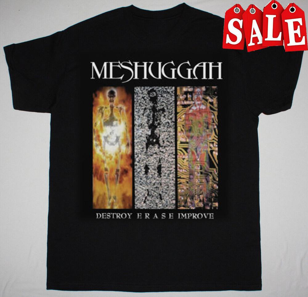 Vintage Meshuggah Destroy Erase Improve 1995 Black All Size Gift Shirt Unisex T-Shirt XL