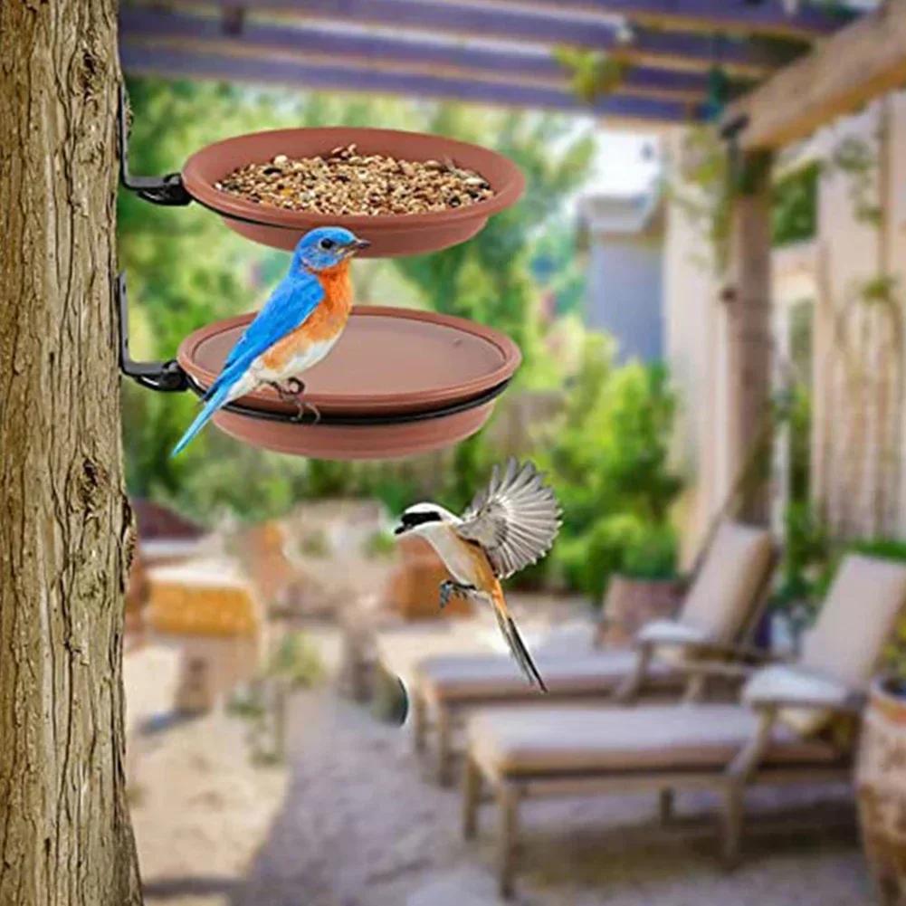 Outdoor Bird Feeder Bird Feeder Tray Garden Birdwatching Robust Bird Feeder Set Bird Feeder Plastic Construction