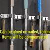 Stainless Steel Seamless Mop and Broom Storage Rack for Bathroom/Balcony Hook
