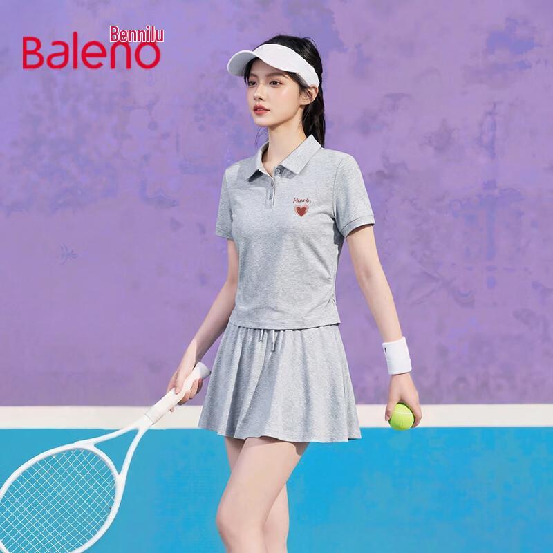 

Baleno Women s Summer Polo Short Sleeve Top & Pleated Skirt Set L