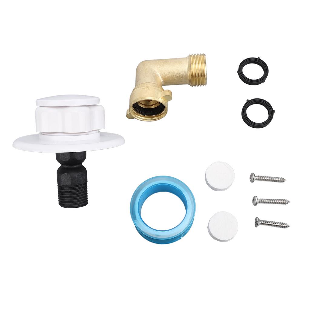 10PCS RV Water Fill Inlet Kit Brass with Hose Elbow Check Valve Hookup Connector for Motorhome Trailer Marine 90