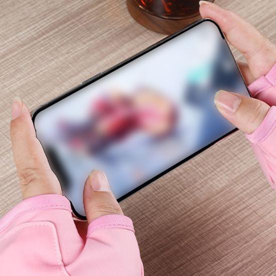 USB Heated Gloves with Digital Display Portable Smart Thermostatic Electric Heated Fingerless Gloves Hand Warming Gloves Outdoor Work Cycling Skiing