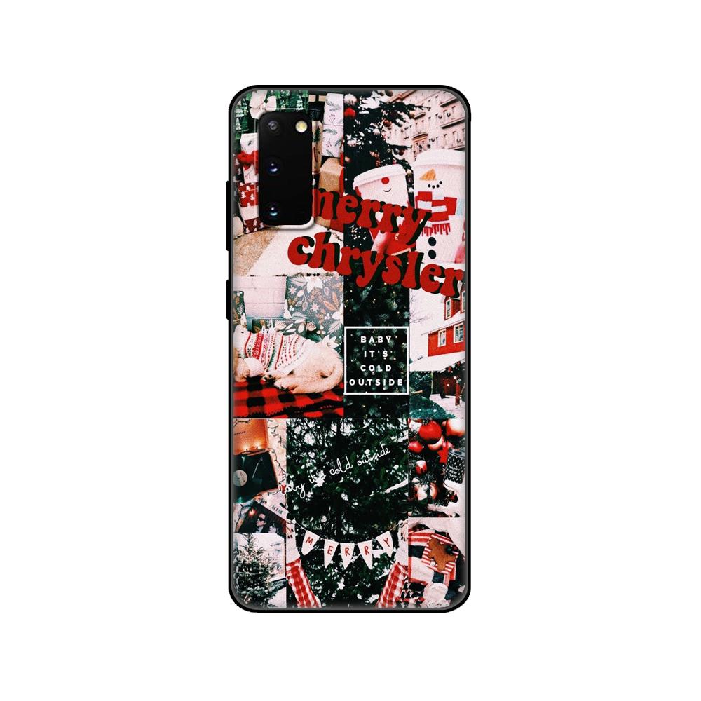 Black tpu Case For Samsung galaxy S20 /S20 PLUS/S20 ultra/S20+ /S20FE back cover Christmas and New Year