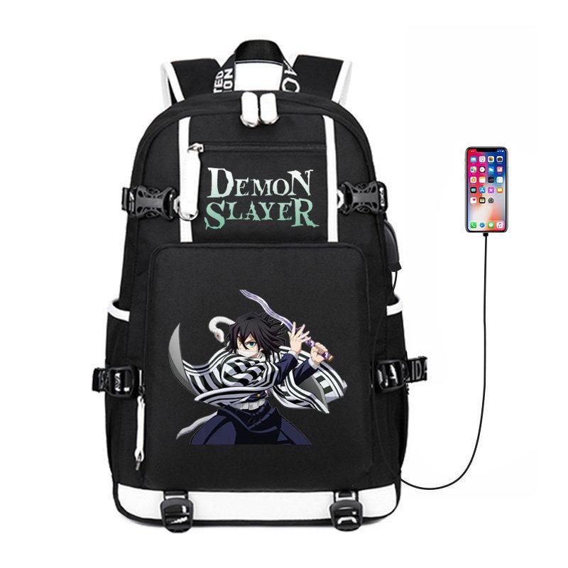Demon Slayer Backpack for Boys Kids Tanjiro Akaza Kyojuro Rengoku Cosplay School Bag Lightweight Spine Protection 3-6 Grade Middle School Student