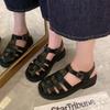 Casual fashion woven hollow platform Roman sandals 2025 summer new women's shoes Baotou beach sandals