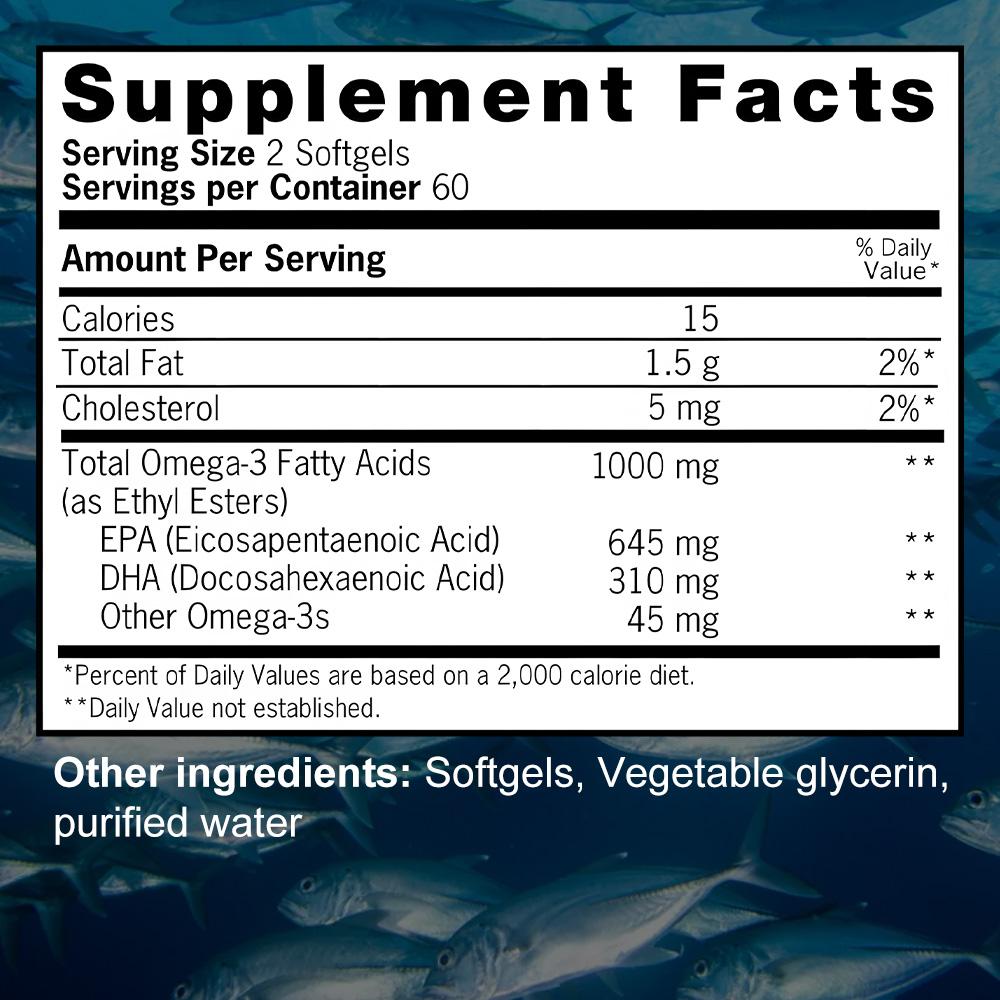 Taoters Omega-3 Deep Sea Fish Oil Soft Capsules Heart Friendly and Odorless 120 Capsules