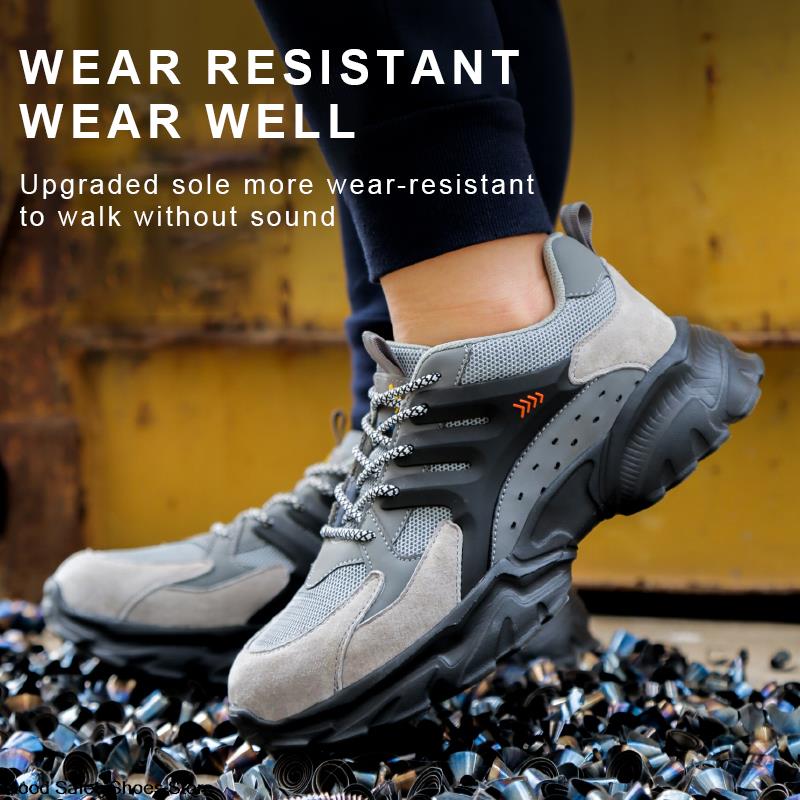 Atmungsaktive Arbeits-Sneaker-Schuhe, Stahlkappe, Arbeitssicherheitsschuhe, Herren und Damen, Schutzschuhe, pannensichere Sicherheits-Sneaker, leicht