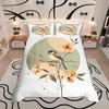 Homewish Modern Minimalist Duvet Cover Set, Chic Bird Bedding Set, Botanical Leaves Quilt Cover Set, Bedroom Decor