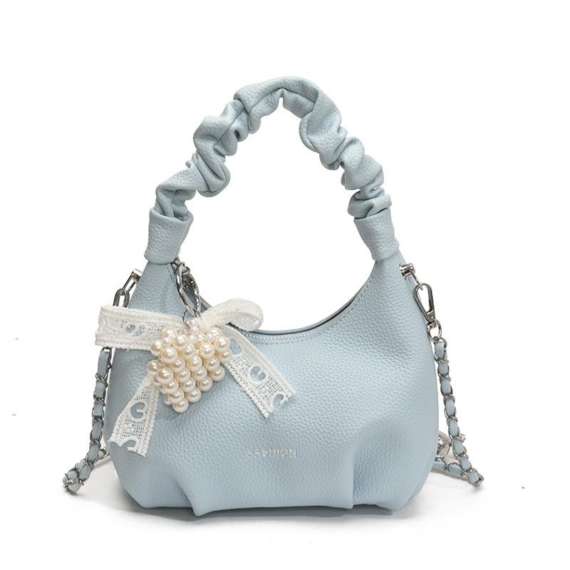 Pu Bag For Women With Wrinkled Design And Chain Strap For Daily Use