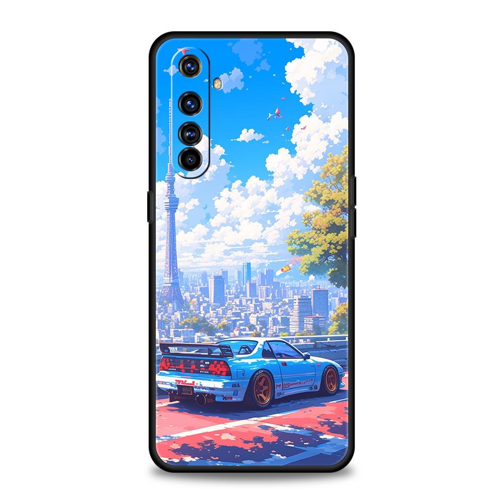 JDM Tokyo Drift Sports Car For Realme GT Neo 2 3 3T 5 Phone Case 12 11 5G 10 9 8 5G 7 6 GT5 GT3 GT2 Pro C21 C11 C25 C35 Cover