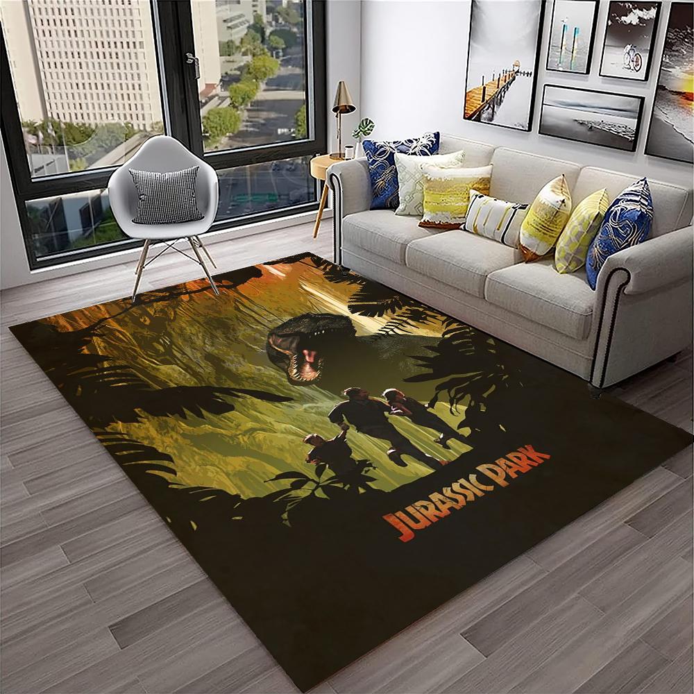 Jurassic Park Dinosaur Cartoon Child Carpet Rug for Home Living Room Bedroom Sofa Doormat Decor,Play Area Rug Non-slip Floor Mat