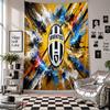 Arazzo da Parete FC Juventus Decorazione per la Casa Tessuto da Appendere a Parete per Camera da Letto Soggiorno Sfondo