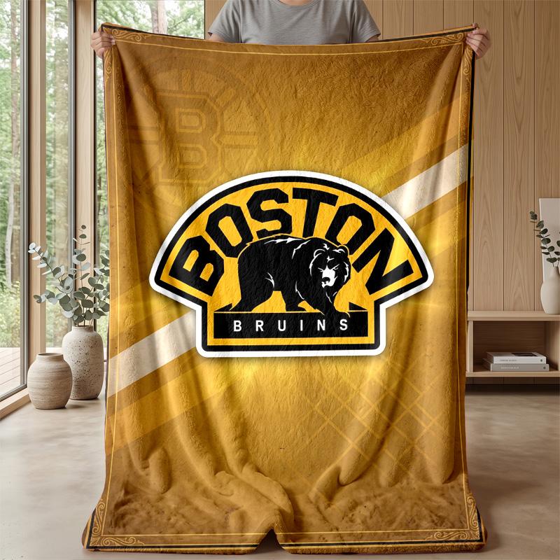 Coperta in Flanella e Pile Boston Bruins Coperta Calda e Accogliente per Divano, Letto, Viaggio Uso in Tutte le Stagioni