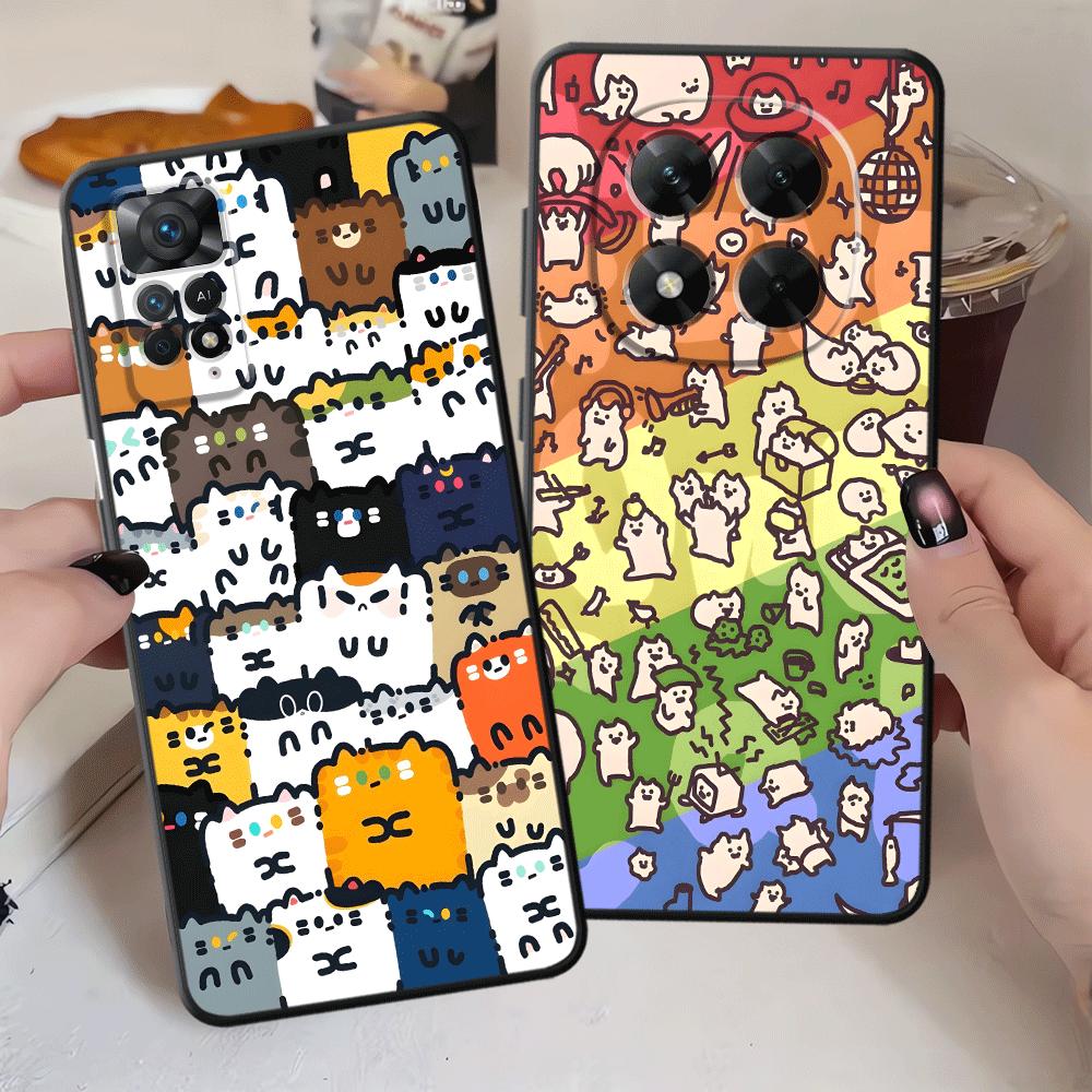 Cute Cat Cartoon Case for Xiaomi Redmi Note 14 A4 A5 9 8 7 13 Pro Plus K80 12 11 14C A3 A1 12C 13C 10 Phone Cover K40 A1 A2