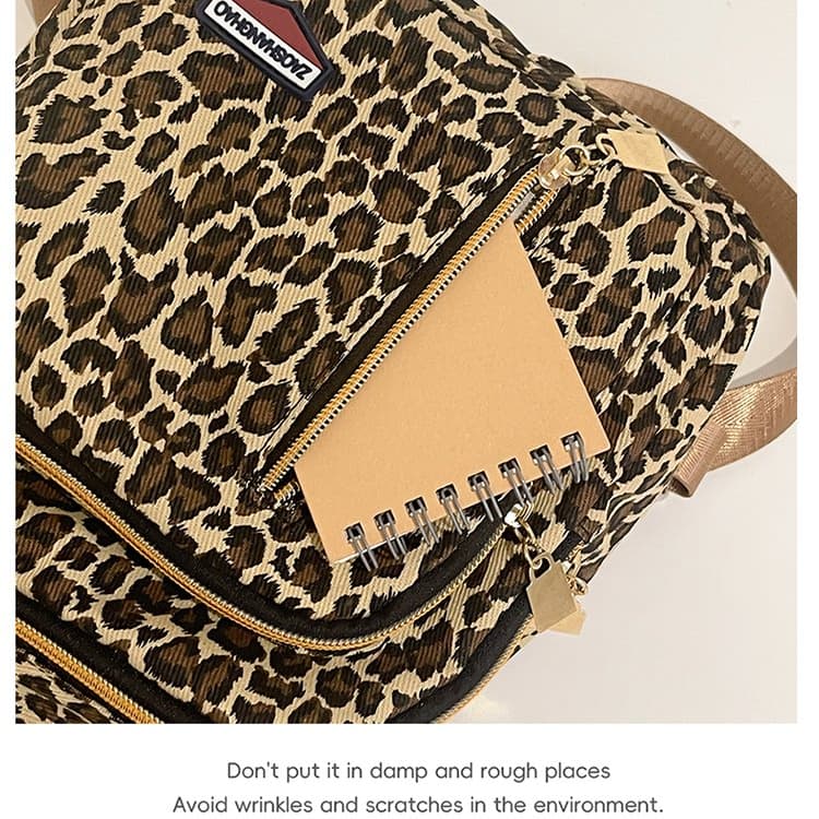Women's Leopard Print Backpack Tote