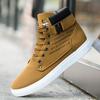 Fashion Plus Size 47 Leather Men Fashion Boots Winter Solid Lace-up Male Warm Ankle Boots Buckle Solid Boots for Boys