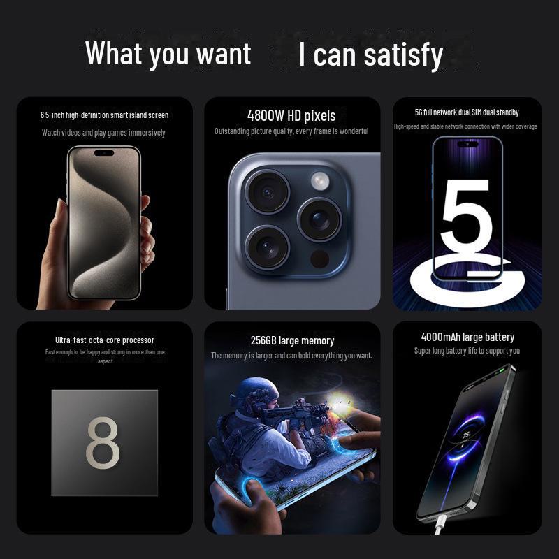 512GB I15 Pro Max 5G Smartphone - Unlocked Android Device