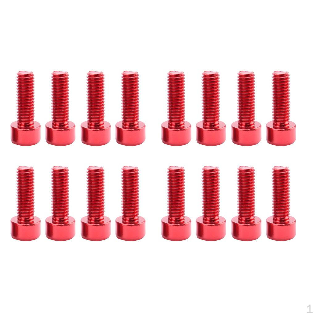 

16PC Aluminum Alloy Bike Water Bottle Cage Holder Bolts Screws