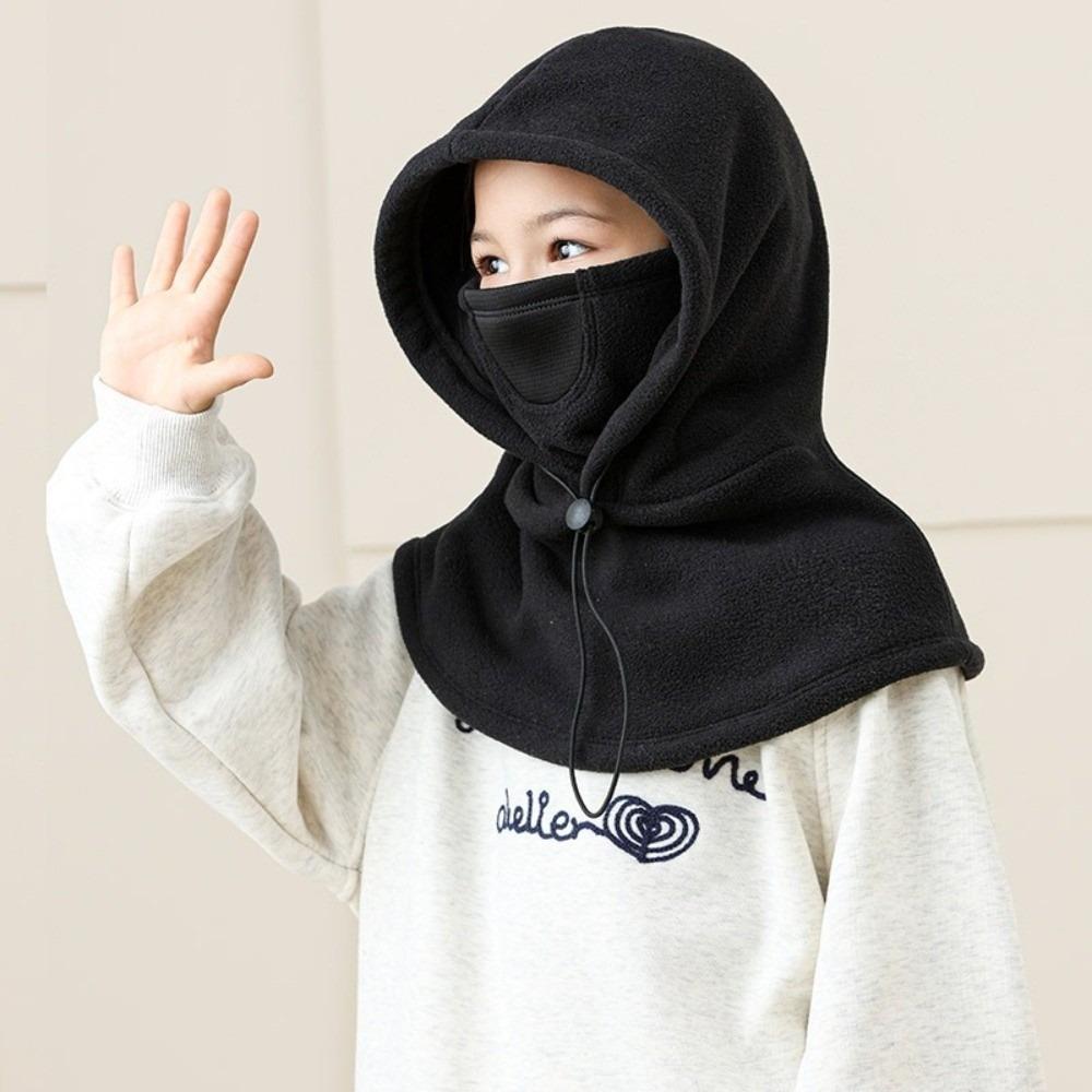 New Warm Scarf Mask Integrated Hat Windproof Coldproof Pullover Cap Breathable Ear Protection Hat Unisex чёрный
