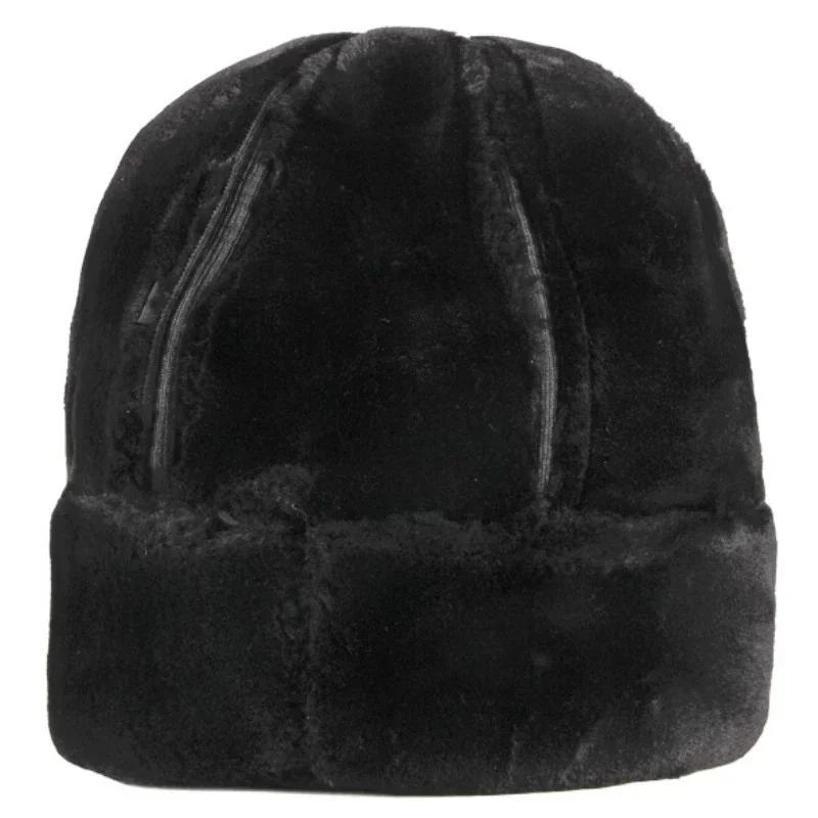 New Outdoor Warm Winter Hat PU Leather Old Man Hat Anti Snow Windproof Retro Style With Added Velvet Insulation Landlord Hat