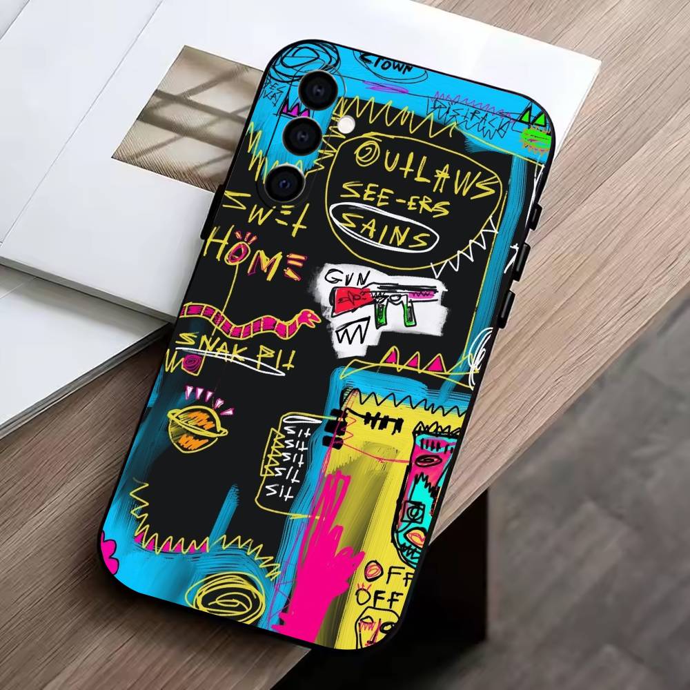 D-Graffiti Characters    Phone Case Black Silicone Soft For Samsung Galaxy A73,A72,A71,A70,A53,A52,A51