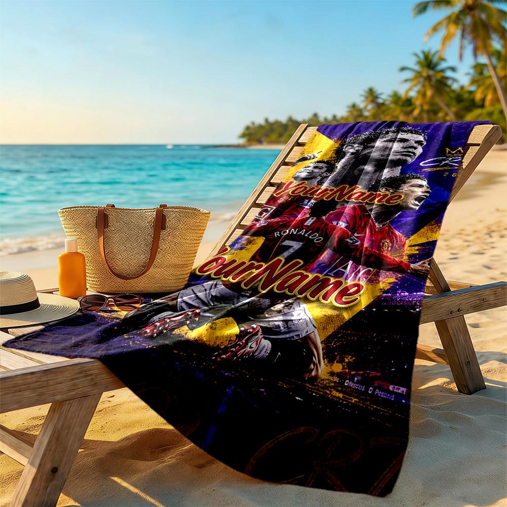 Cristiano Ronaldo Customize Your Name Beach Towel Quick-Dry Soft Microfiber