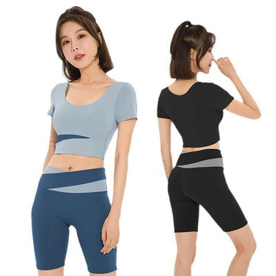Summer 2023 Women's Quick-Dry Yoga & Jogging Fitness Set - Large Size Short-Sleeved Top