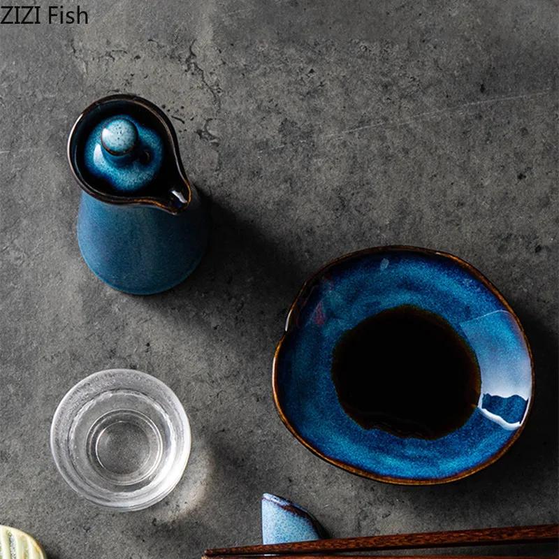 Sticlă Ceramică pentru Condimente în Stil Japonez, Recipient pentru Ulei, Recipient pentru Sos de Soia, Recipient pentru Oțet, Sticlă pentru Condimente de Bucătărie Casnică, Recipient pentru Sos de Soia pentru Sushi