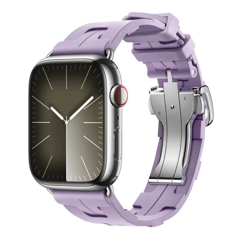 Con Logo Kilim Cinturino in Silicone a Giro Singolo Cinturino per Apple Watch 46mm 42mm Cinturino per Iwatch 11 10 9 8 Ultra3 49mm 45mm 38mm Cinturino per Orologio