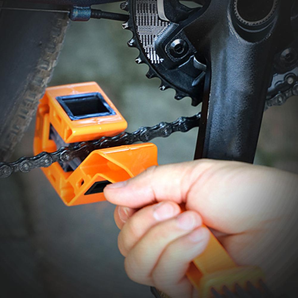 Bicycle Chain Clean Brush Double Head Bicycle Chain Cleaner Multifunction Portable Chain Gear Cleaning Tool