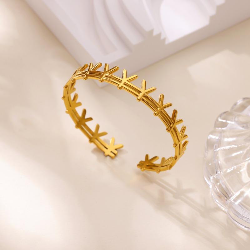 Wind Creative Hollow Dollar Euro Currency Symbol Bracelet Women's Stainless Steel Jewelry Women's Trend Personality Bracelet