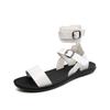 Hot Sale Luxury Men Roman Sandals Designer White Flat Sandals Men Open-toe Summer Shoes Man Comfortable Lace-up Leather Sandals