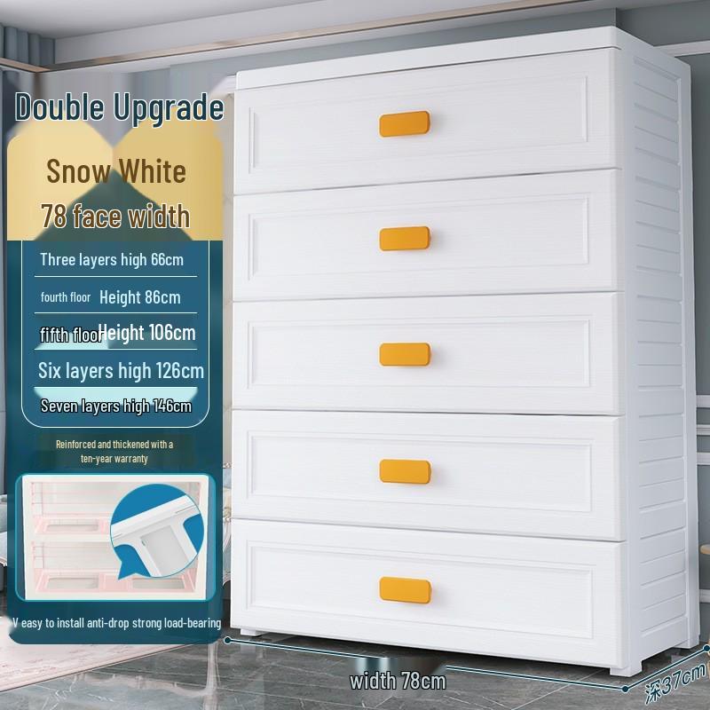 Multilayer Plastic Storage Cabinet: Drawer-Style for Bedroom and Nursery