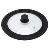 Round Glass Pot Lid Heat Resistance Silicone Rim Universal Kitchen Pan Cover for 24cm 26cm 28cm