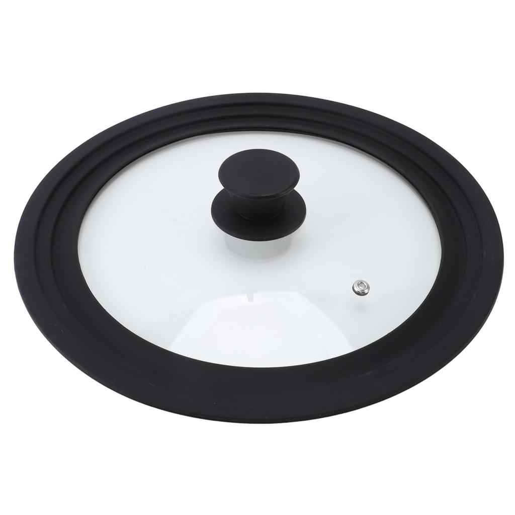 Round Glass Pot Lid Heat Resistance Silicone Rim Universal Kitchen Pan Cover for 24cm 26cm 28cm