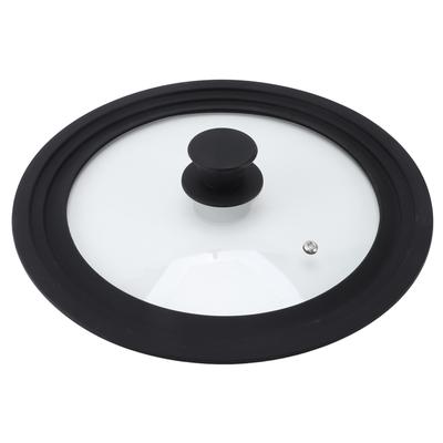 Pot Lid Round Glass Pot Lid Heat Resistance Silicone Rim Kitchen Pan Cover for 24cm 26cm 28cm Diameter Pots