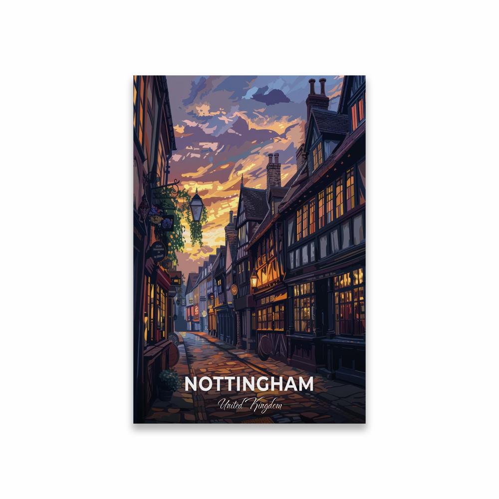 Nottingham Travel Poster Colorful Nottingham Castle City Print Key West London Travel Mandala Travel Canvas Painting Home Decor 21X30CMNo Framed