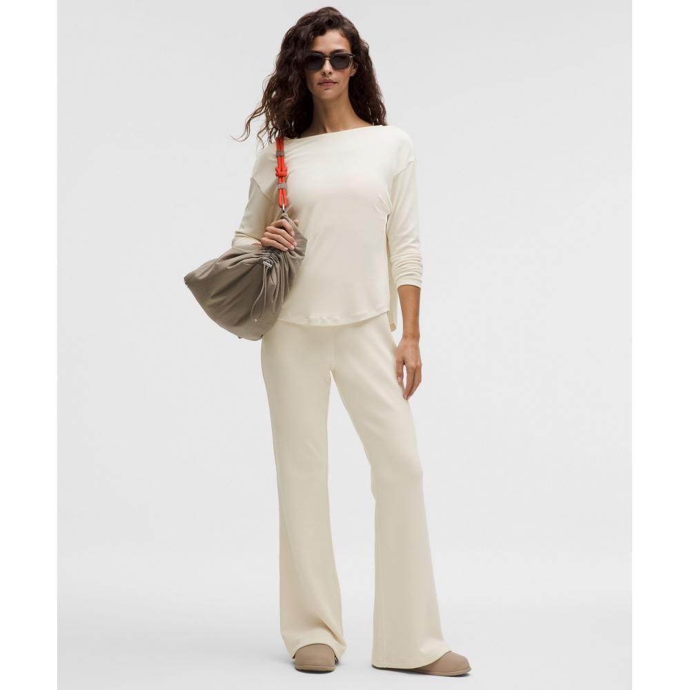 Lululemon Drapey Softstreme Boatneck Long Sleeve Shirt Light Ivory