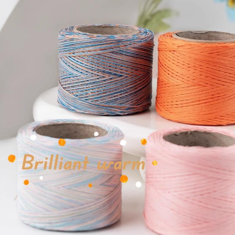 100% Coarse Cotton Grass Thread Crochet Material Summer Breathable Yarn DIY Hand Woven Crochet Bag Straw Hat Craft Material