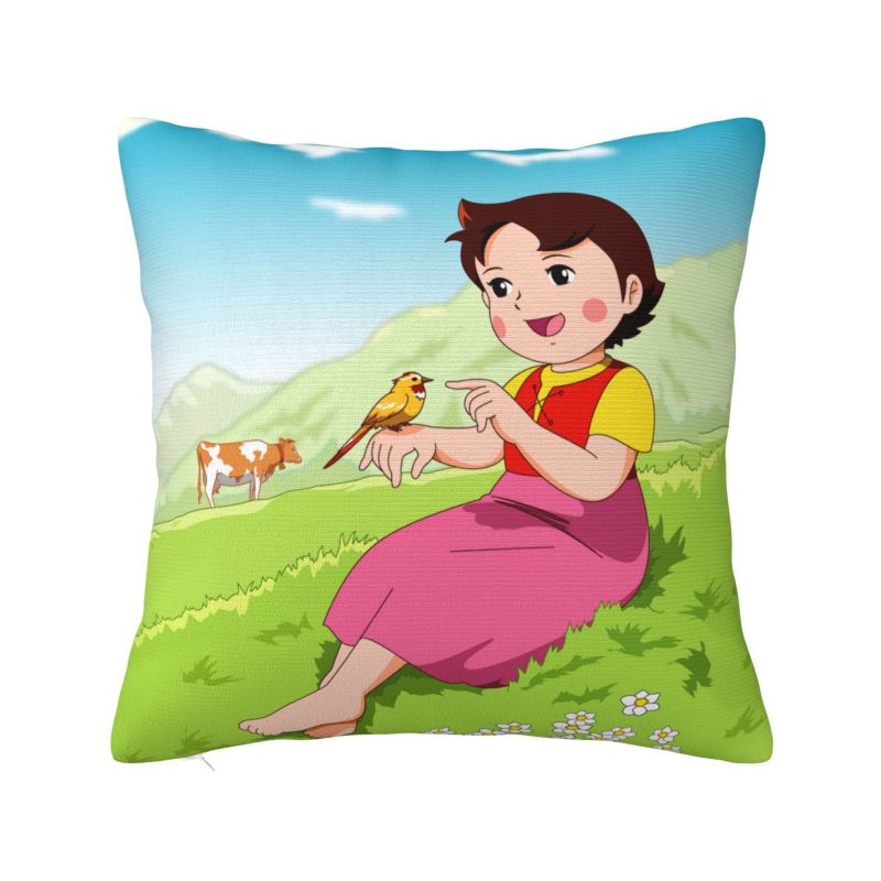 Heidi Peter And Grandpa Family Cushion Cover Soft Alps Mountain Pillow Case Sofa Car Square Pillowcase Living Room Decoration