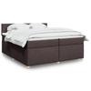 Box Spring Bed with Mattress Dark Brown 200x200 Cm Fabric