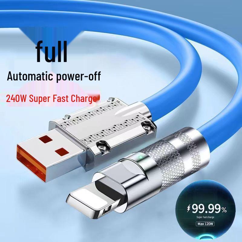 Bold 240W 3-in-1 Flash Charge Cable for Apple, Huawei, VIVO, OPPO - 6A Support