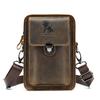 Men's leather casual belt mobile waist bag multifunctional single shoulder crossbody mobile phone bag wear-resistant